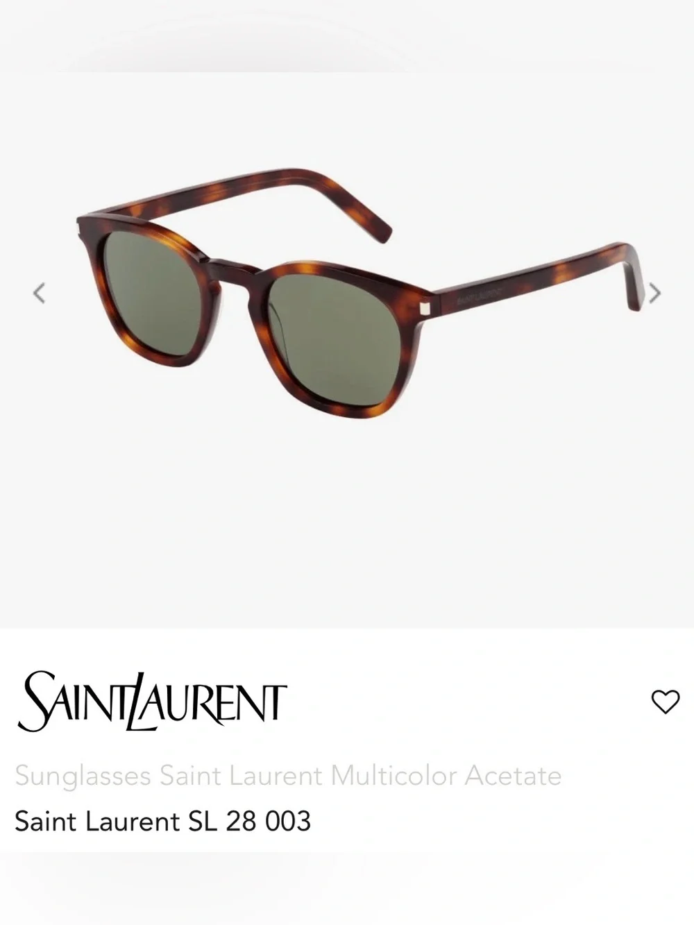Saint Laurent Tortoiseshell SL 28 Havana Sunglasses